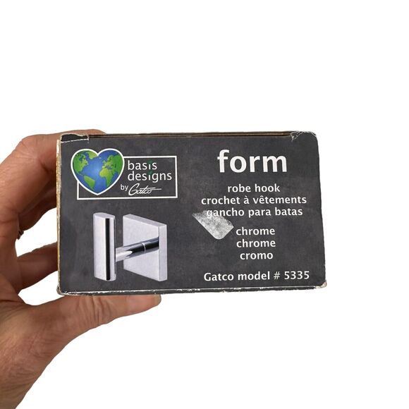 Gatco Basic Designs Form Robe Hook New In Box Model #5335 Silver Modern Simple - Picture 3 of 10